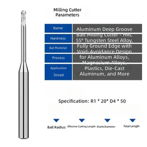 ดอกกัดหัวบอลแบบเกลียว 2 ฟลุต 45 องศา สำหรับงานกัดความเร็วสูง อลูมิเนียม  OEM - Product Image 2
