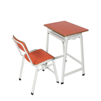 Pupitre et Chaise d'École Classiques en Métal pour Élève Individuel de Collège