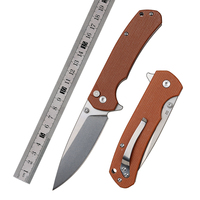 Couteau pliant RX Mikata avec poignée antidérapante, couteau compact D2, couteau de poche, choix idéal pour les loisirs, le travail, la randonnée, le camping