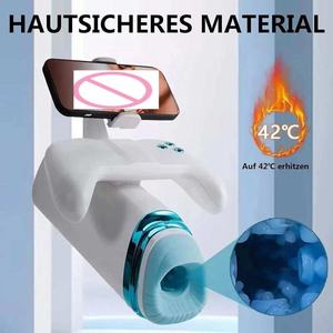 Chatte de poche réaliste de masturbation masculine automatique avec support de téléphone portable et poignée jouets adultes de sexe orgasmique en un clic pour hommes - Product Image 6