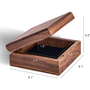 素朴な小さな装飾的な茶色の記念品の正方形の木製の収納ボックス - Product Image 2