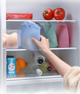 Sac de conservation alimentaire réutilisable en silicone avec poignée, sac de conservation en silicone hermétique à fermeture éclair, récipient alimentaire anti-fuite - Product Image 5