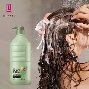 QQuaker Private Label Oil Balance Fluffy Hair Care Product Custom Logo Oil Control Shampoo For Oily Hair