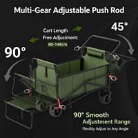 Chariot utilitaire à cadre métallique pour sorties en famille, chariot de jardin, chariot de plage portable, chariot de camping pliable à 4 roues, chariot à roulettes OEM