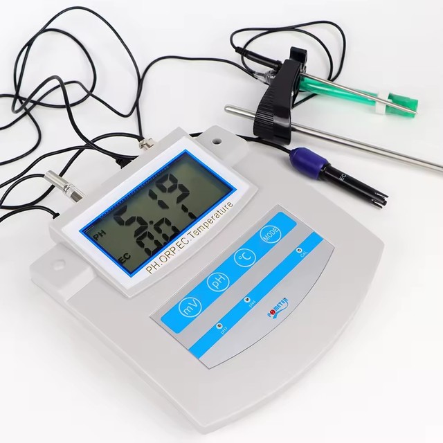 HEDAO PHS-26C 6 in 1 Benchtop Ph Meter Multifunctional Ph Testing Instrument Water Quality Tester for Aquaculture