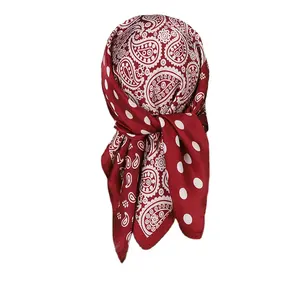 Wholesale of new color matching printed for women with cashew flower dots small square scarves headwear and gauze scarves