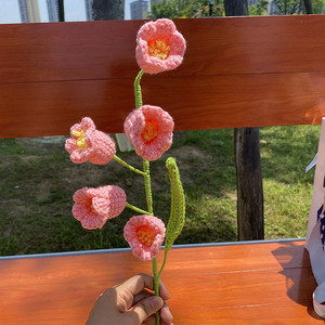 Tessuto giglio della valle finito a maglia fiori Crochet fiori Boutique fiori di lana fiore artificiale - Product Image 6
