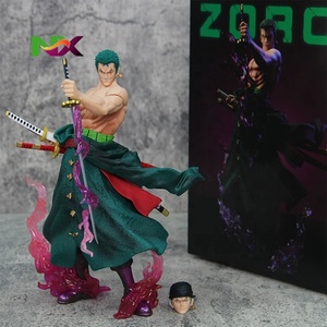 Statue Zoro à double tête, figurine d'anime One Piece, objet de collection, décoration de bureau, <span class=keywords><strong>accessoire</strong></span> informatique, vente en gros - Product Image 1