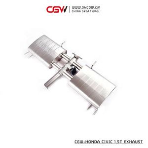 Pabrikan Cina Ujung Serat Karbon Tiga 304 Baja Tahan Karat dengan Katup Listrik untuk Honda CIVIC 1.5T Generasi Ke-10 - Product Image 3