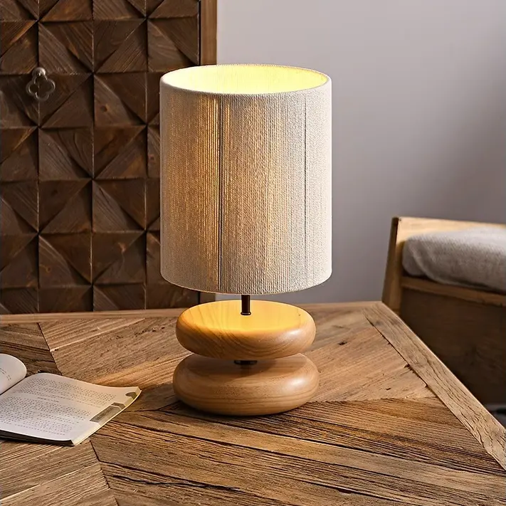 Neues Design Wabi-Sabi Style Vintage Schreibtisch Licht Atmosphäre Beleuchtung Wohnzimmer Nachttisch Hotel Natürliche Massivholz Tisch lampe