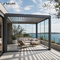 Pergola à toit à lamelles en aluminium personnalisée Progola pour les constructeurs et les entrepreneurs en bâtiment, ombrage coupe-vent pour jardin extérieur