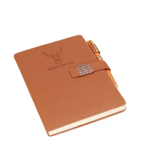 custom high quality PU leather Portfolio Notebook Cover Passport Card Holder A4 Size Travel Diary Book