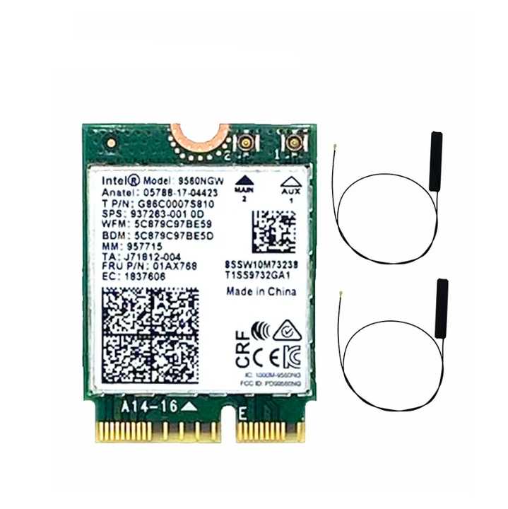 1.73gbps Intel 9560NGW WLAN Card - Dual Band Wifi for Laptops