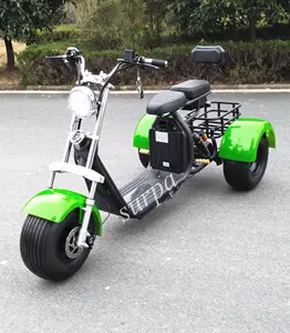 Patinete eléctrico de tres ruedas, triciclo motorizado con cesta, 1000w, 2000w, dos baterías extraíbles, 60v1, 2Ah/20AHcitycoco