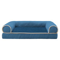 Kingtale Modernes Modisches Haustiersofa, orthopädisches Hundebett mit abnehmbarem, wasserdichtem Wollbezug, einfarbig, waschbar