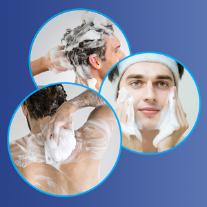 Precio al por mayor 3 en 1 cuidado de la piel de los hombres quitar sucio ducha baño Gel lavado de cara crema champú anticaspa - Product Image 5