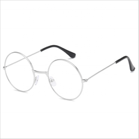 Lunettes rétro pour fille et garçon, monture optique ronde en métal, verres transparents, vente en gros,