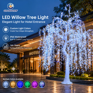 Lumière LED étanche IP65 en forme de <span class=keywords><strong>saule</strong></span> <span class=keywords><strong>pleureur</strong></span> 2,8 m pour décoration extérieure commerciale de jardins, paysages, hôtels, mariages et parcs - Product Image 1