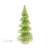 Ornement de sapin de Noël miniature en spirale de haute qualité avec lumières, affichage personnalisé sur le bureau ou la fenêtre, cadeau de Noël festif