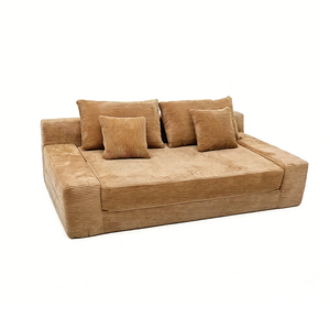 Sofá Seccional Modular de Tres Plazas Factory Square con Cubierta de Terciopelo, Juego de Sofás Modernos de Lujo para Sala de Estar - Product Image 3