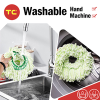 Serpillère vapeur en microfibre réutilisable et lavable en machine, compatible avec le système Tornado Spin de Libman, avec tige en acier inoxydable