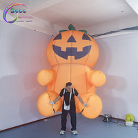 Costume de mascotte gonflable portable en forme de citrouille, personnalisé, pour défilé d'Halloween