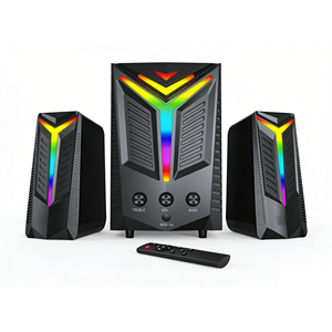 Enceintes de jeu LED <span class=keywords><strong>RGB</strong></span> 2.0 canaux avec télécommande - Audio de bureau pour ordinateur à basses profondes pour les joueurs de <span class=keywords><strong>PC</strong></span>, cinéma maison, vente en gros - Product Image 2