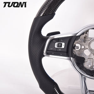 Volant de voiture en cuir perforé en Fiber de carbone pour Vw Jetta GLI <span class=keywords><strong>Golf</strong></span> <span class=keywords><strong>6</strong></span> <span class=keywords><strong>GTI</strong></span> R - Product Image 4