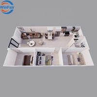 Maison préfabriquée en conteneur WinFair Chine avec salle de bain et cuisine, maison préfabriquée pour habitation en conteneur / Casa Container