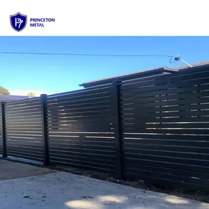 Horizontal Fence Aluminum Heavy Duty Aluminum Horizontal Slat Fencing Screen Metal Garden Slat Fence Panel