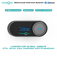 Casque de moto FreedConn T-COM SC avec écran LCD, interphone 800 mètres et radio FM
