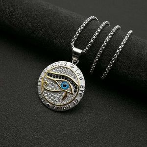 Yunnique – collier avec pendentif œil d'Horus, en acier inoxydable, plaqué or, strass, bijoux cadeau unisexe - Product Image 3