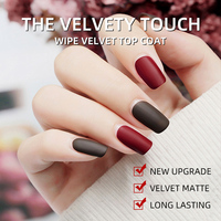 QSHY UV Gel Wipe Velvet Top Coat Résine mate végétalienne Non toxique Tremper facilement Longue durée 3-4 semaines 12ml CE Certifié Écologique