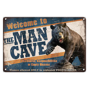 Man Cave Rules Live Hunt Nouveau Design Plaque Métallique Hero Tin Poster Open Signs for Room Garage - Product Image 4
