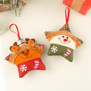Adornos Navideños de Peluche Creativos con Forma de Papá Noel, Alce y Árbol de Navidad, Colgante de Muñeco Pentagrama Navideño - Product Image 4