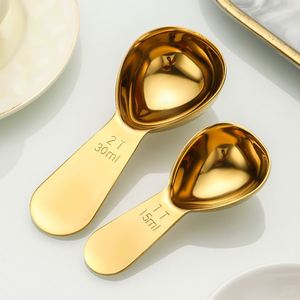 Heart-Shaped Stainless Steel <b>Measuring</b> <b>Spoon</b> 15ml 30ml Graduated Modern Minimalist for Coffee Bean Milk Powder Tea Baking - Product Image 3