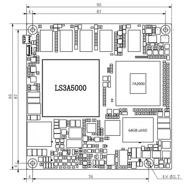 新しいLS3A5000クアッドコアプロセッサCOM-Expressコンパクト組み込みマザーボード95mm * 95mm産業用DDR4VGA SATA8GBデスクトップ