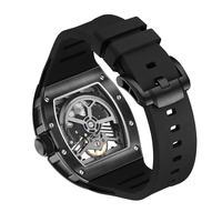 Montre mécanique automatique squelette pour homme, boîtier en acier de luxe, montre-bracelet tendance, en stock, vente en gros, expédition immédiate, prix d'usine OEM