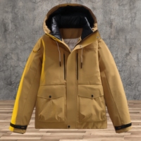 Doudoune Homme Couleur Unie Grande Taille Hiver Chaude Imperméable Respirante Loisirs Vente en Gros Usine