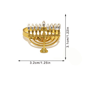 Nouveau design juif Hanukkah rond <span class=keywords><strong>de</strong></span> <span class=keywords><strong>serviette</strong></span> alliage strass Diamante Menorah bougie rond <span class=keywords><strong>de</strong></span> <span class=keywords><strong>serviette</strong></span> pour la décoration <span class=keywords><strong>de</strong></span> <span class=keywords><strong>table</strong></span> - Product Image 6