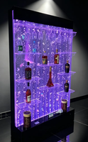Étagères à vin et mur décoratif en acrylique transparent avec éclairage LED, design moderne, pour la décoration de bar à domicile, toutes saisons, vente en gros