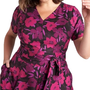 Vestido africano de manga corta con cuello redondo <span class=keywords><strong>para</strong></span> mujer, ropa elegante e informal de verano, estampado de tela aline, venta al por mayor, <span class=keywords><strong>2022</strong></span> - Product Image 4