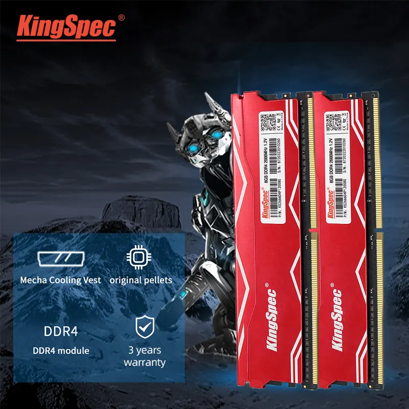 KingSpec DDR4 8Gb 3200Mhz เดสก์ท็อป Ram พร้อมฮีทซิงค์