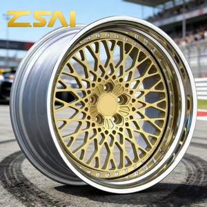 ล้อแม็กซ์ Zsai แบบสองชิ้น ผลิตจากอะลูมิเนียมอัลลอยด์ฟอร์จ ดีไซน์ขัดเงาสีทองใหม่ ขอบล้อแบบดิฟลิป สำหรับรถยนต์ <span class=keywords><strong>BMW</strong></span> - Product Image 2