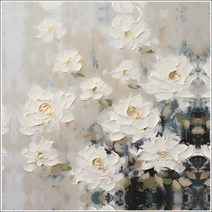 Dipinto a Olio 3D <span class=keywords><strong>su</strong></span> Tela Semi-Dipinto a Mano con Fiori, Decorazione Murale Elegante per Soggiorno, Opera d'Arte Moderna - Product Image 3