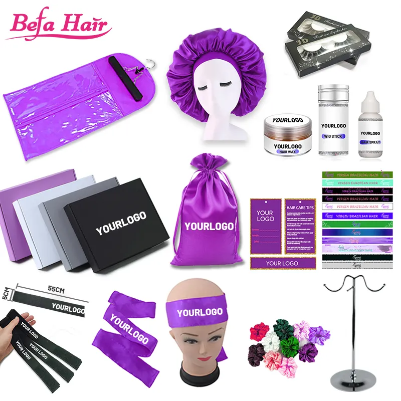 Boîte pour perruques de cheveux naturels, étiquettes vierges de luxe, emballage d'extension de cheveux, accessoires capillaires, coffret cadeau, 2019