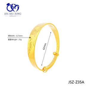 JXX JSZ-Z35 Brazalete Ajustable Chapado en Oro de 24K, Diseños de Brazaletes Chinos y Oro Liso de la Colección - Product Image 3
