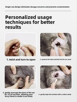 Obat Tetes Telinga Sekali Pakai untuk Tungau Telinga Infeksi Malassezia Anti-Gatal Pembersih Mendalam Penghilang Bau Penggunaan di Kamar Mandi 15mL untuk Anjing Kucing