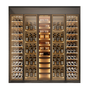 <span class=keywords><strong>Cave</strong></span> à vin rouge vitrine à vin haut de gamme étagère de <span class=keywords><strong>rangement</strong></span> murale de luxe en verre pour whisky étagères - Product Image 6