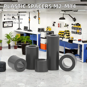 SHKH M2-M14 White Black Plastic Cylindric Insulated Column <b>Spacers</b> ABS/Nylon Standoff Washers with Customizable Length - Product Image 2